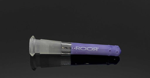 ROOR® 13-hole diffused low-profile downstem in purple glass, 3 inches.