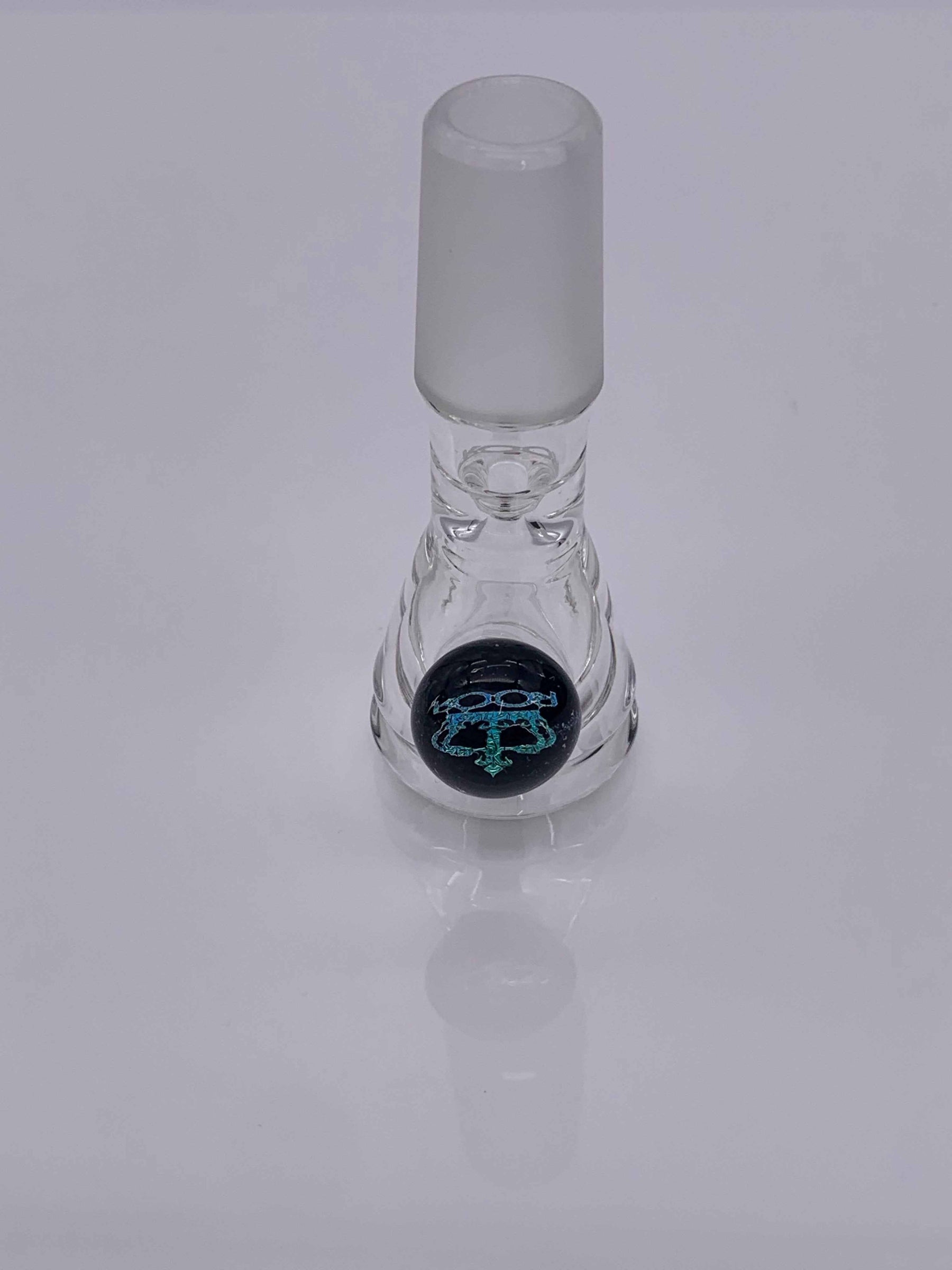 Roor Dichro Marble Bowl 18.8mm male joint glass funnel bowl with blue logo detail