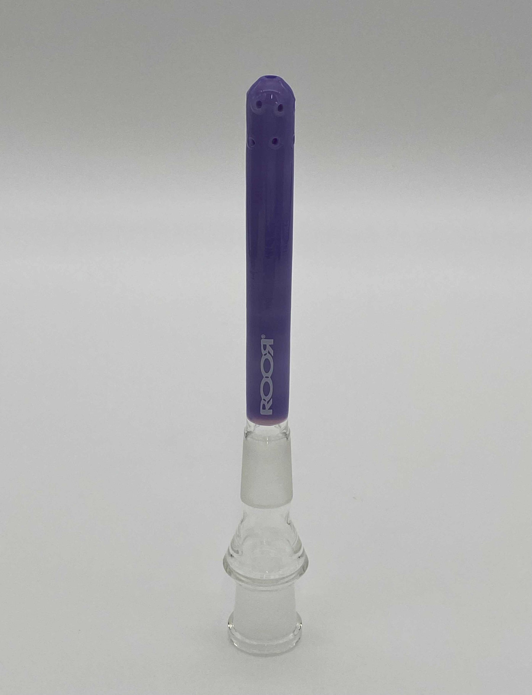 ROOR purple 13-hole diffused classic style downstem 4¾” with clear glass joint