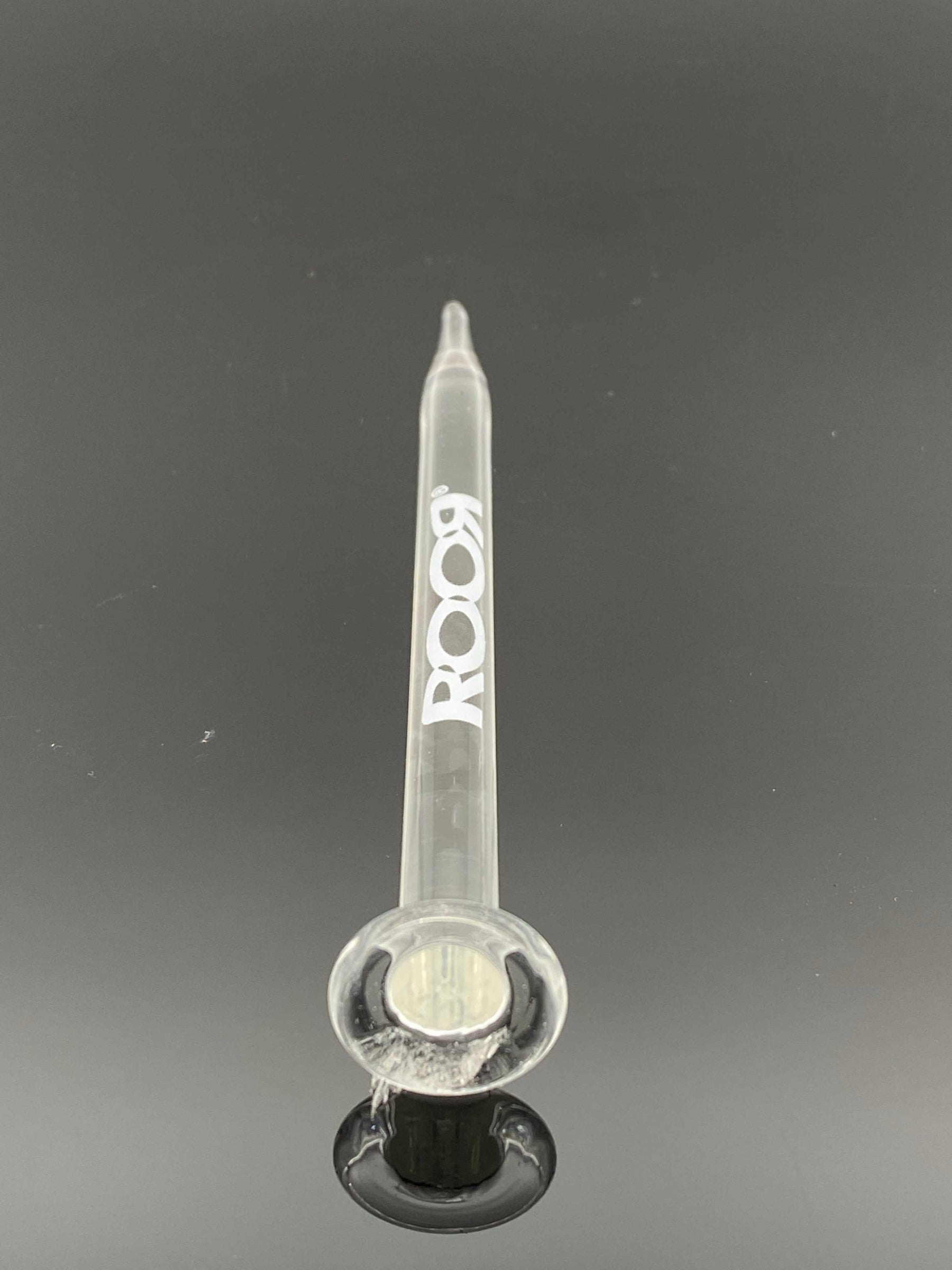 ROOR Glass Poker Disk-End made of durable laboratory-grade glass with flat disk end and white ROOR logo decal