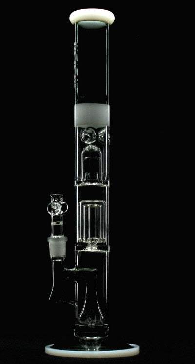 ROOR® Tech Fixed 18” Straight 50x5mm Barrel Perc in Smokey Grey & White glass.