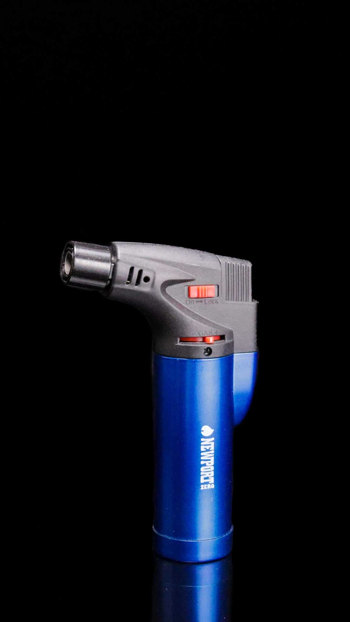 Newport Zero Micro Torch blue and black butane torch for cooking and soldering with safety lock and auto ignition