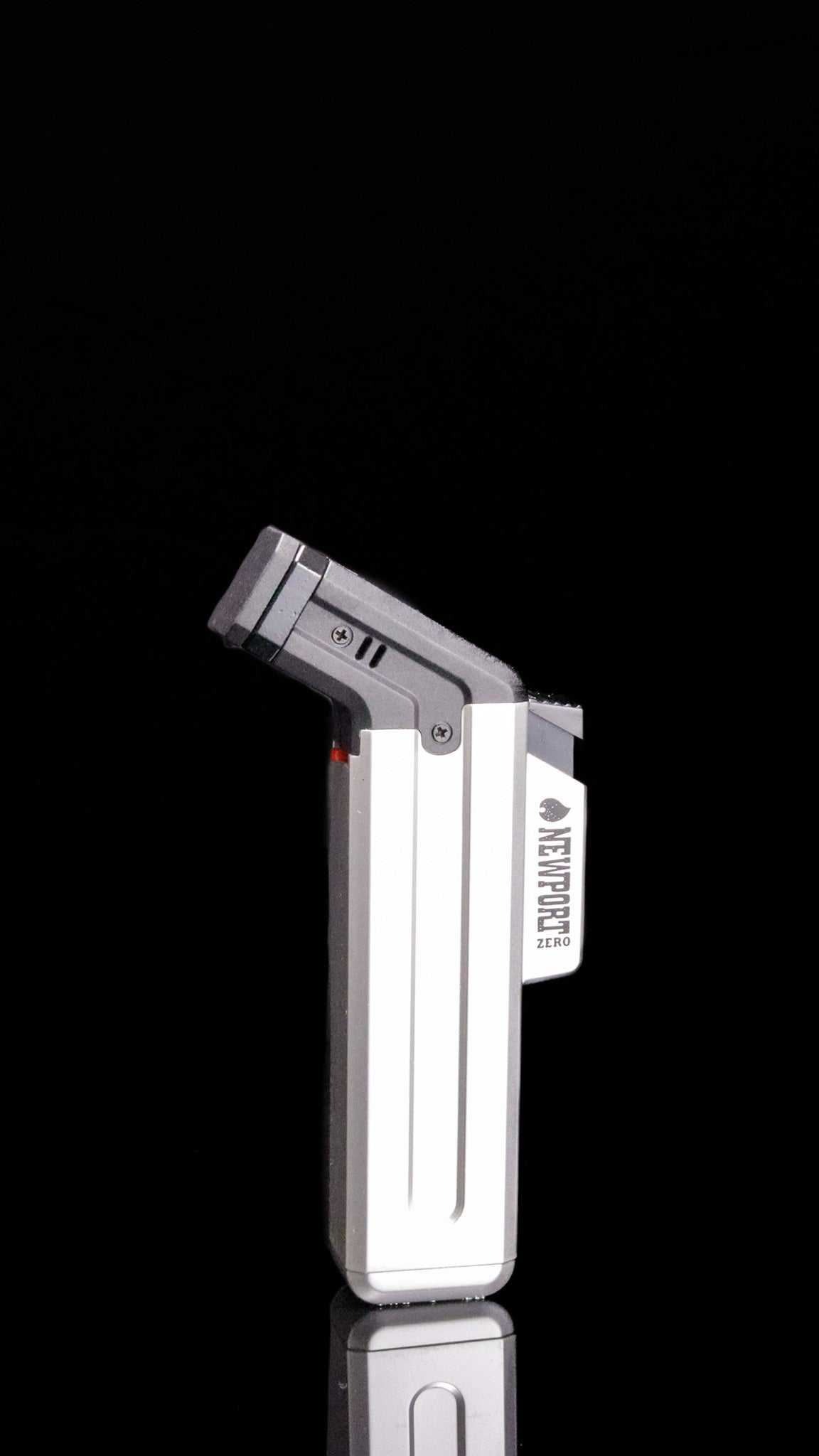 Newport Zero Metallic Lighter with pressurized butane gas.
