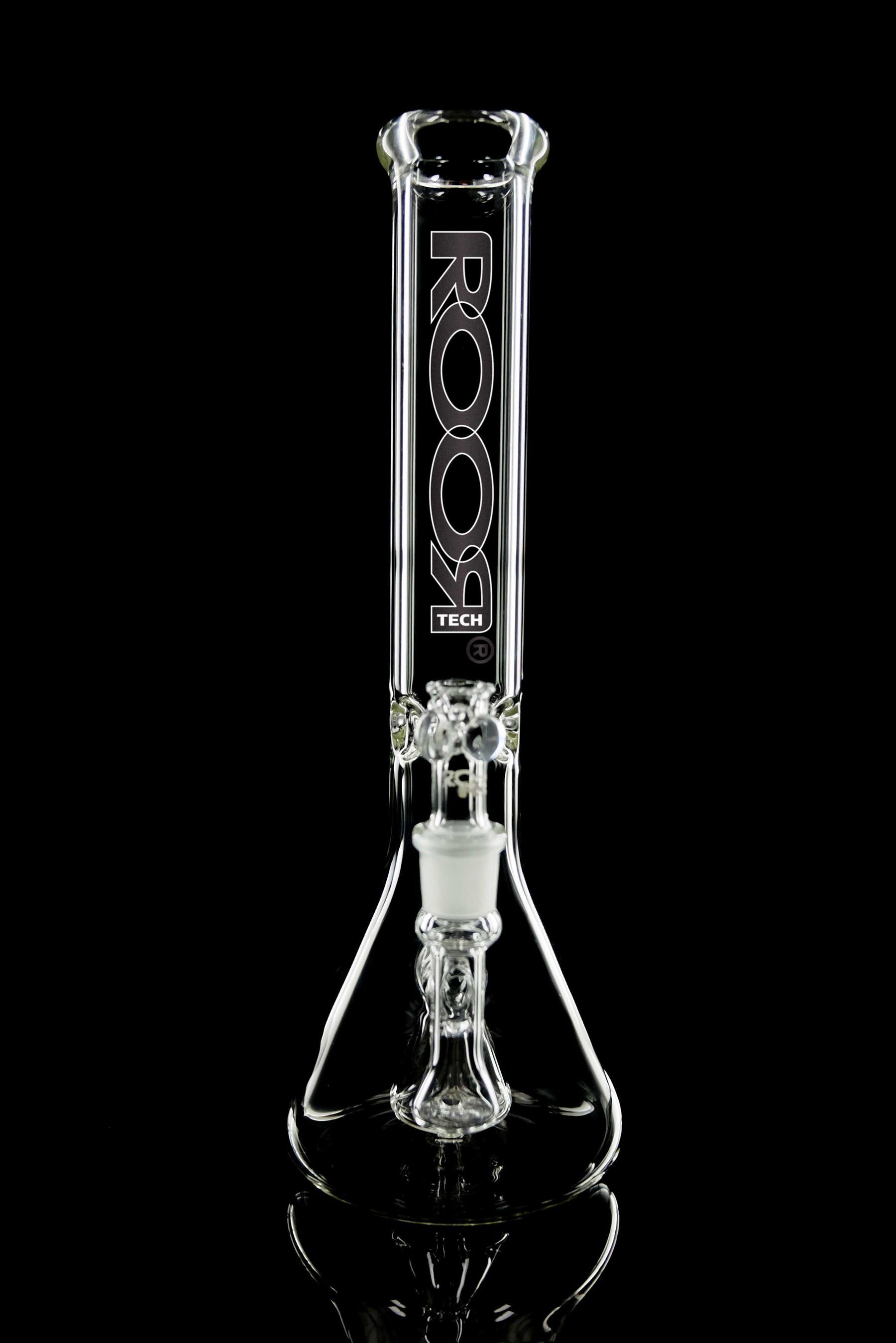ROOR® Tech Fixed 14" Beaker 50x5mm Clear with decal logo, made from Duran Schott glass.