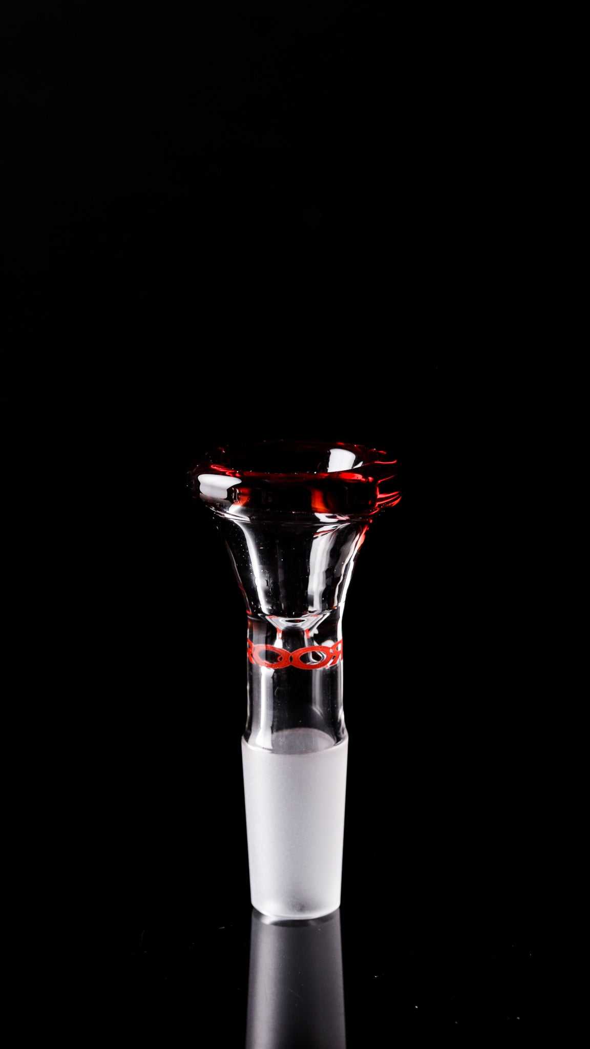 ROOR® Color Rim Bowl Exclusive Limited RED Edition glass funnel bowl with red rim and decal on black background