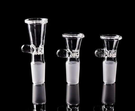 ROOR® 18mm Classic Funnel Bowl with Round Handle in Small, Medium, and Large sizes.
