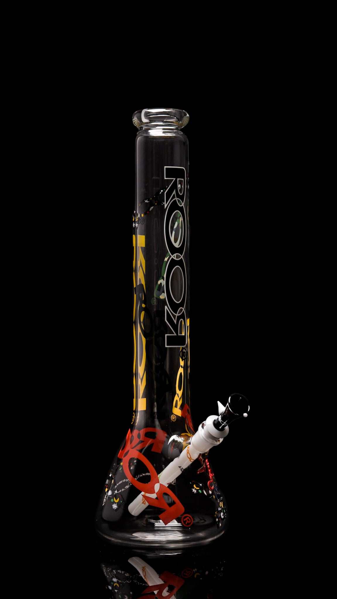 ROOR 18” Zeaker 60mm x 5mm glass beaker with Limited Edition logo, black background.