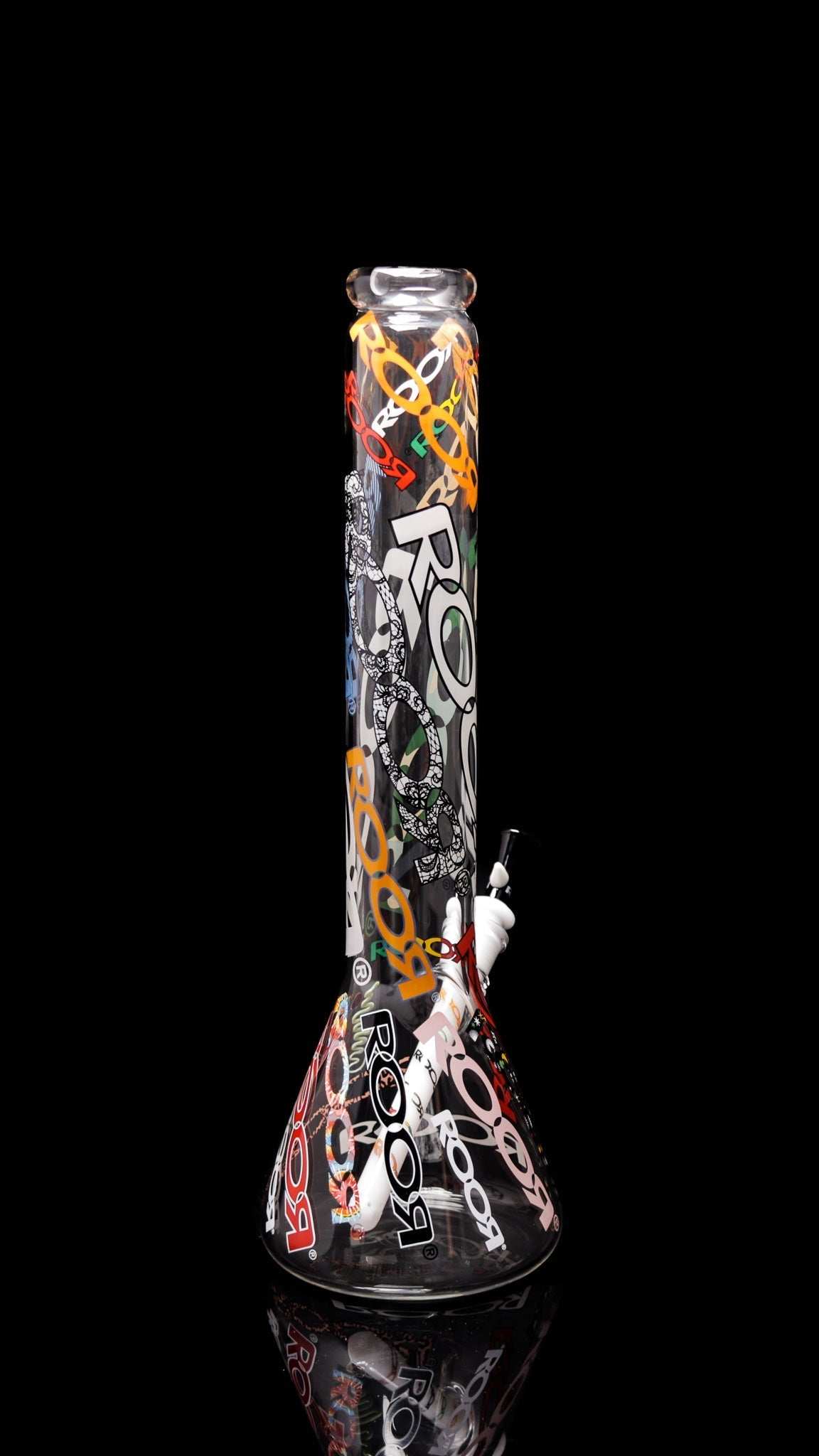 ROOR 18” Zeaker 60mm x 5mm beaker with limited logos on black background.