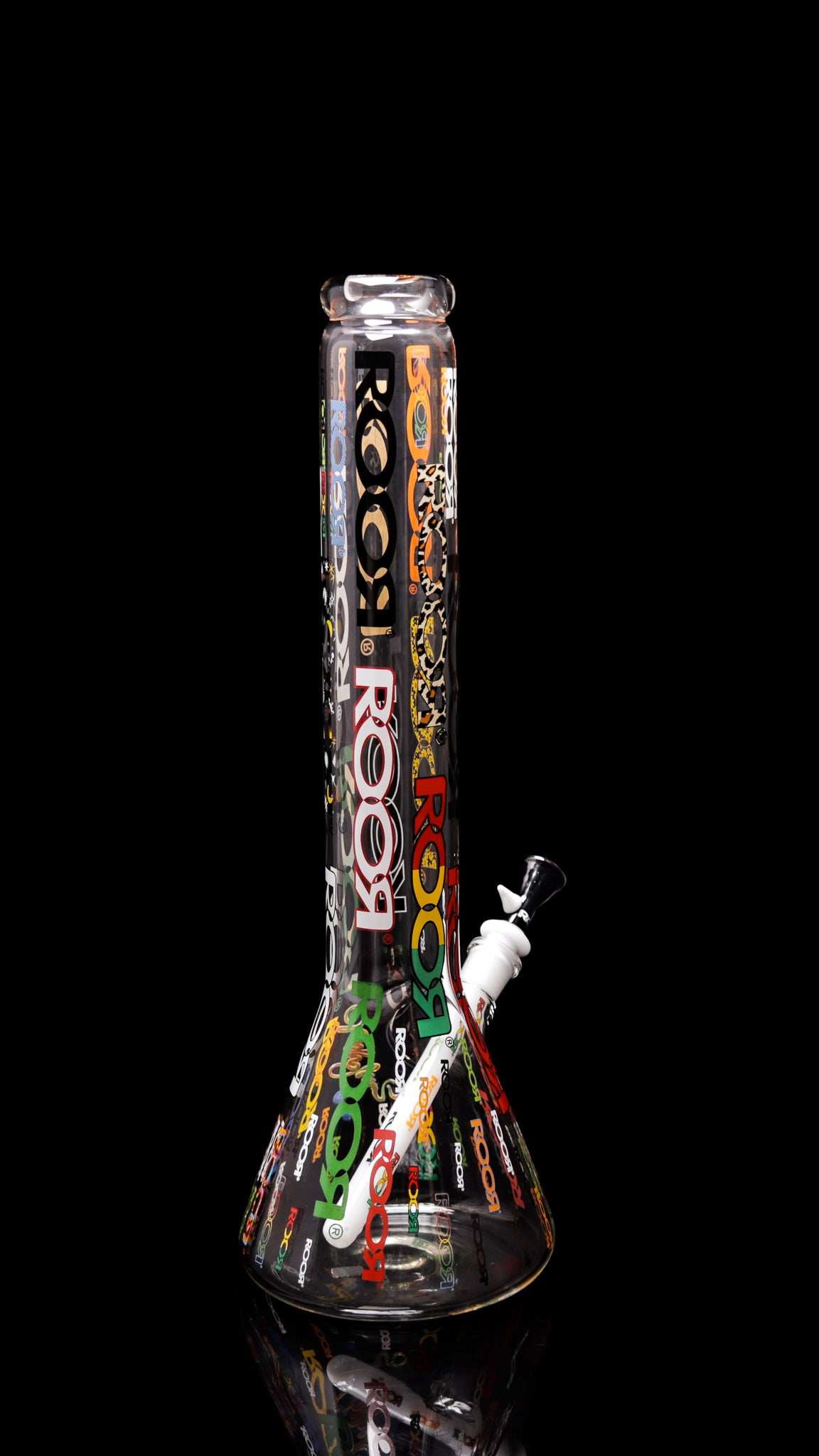 ROOR 18” Zeaker 60mm x 5mm with colorful logo design and beaker base.