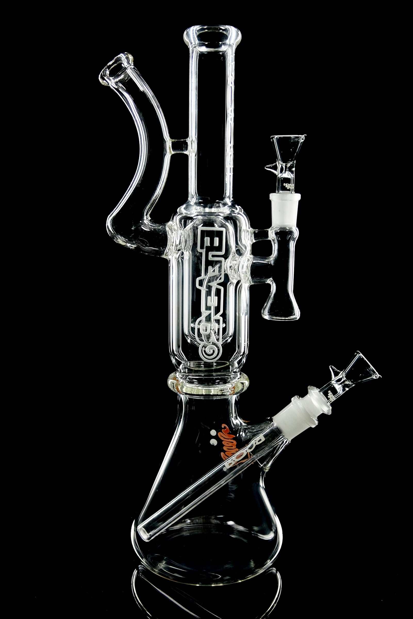 ROOR 1130 Mini Beaker clear glass water pipe with dual chambers and percolated rig